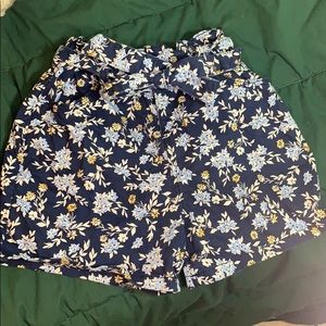 High waisted floral navy blue shorts